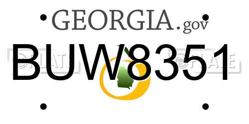 BUW8351 Georgia License Plate