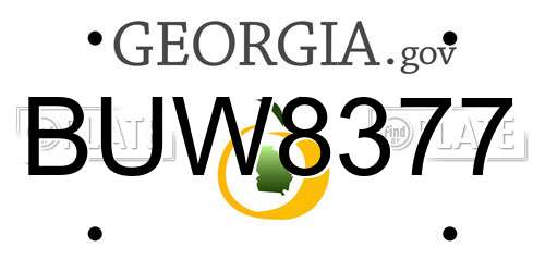 BUW8377 Georgia License Plate