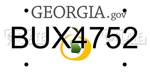 BUX4752 Georgia License Plate