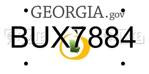 BUX7884 Georgia License Plate