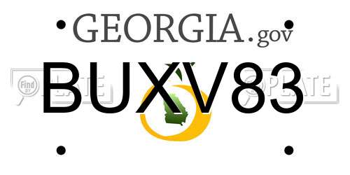 BUXV83 Georgia License Plate