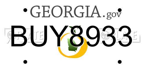 BUY8933 Georgia License Plate