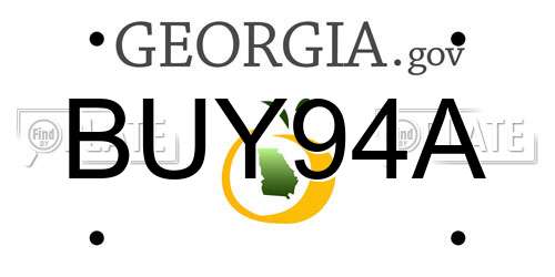BUY94A Georgia License Plate