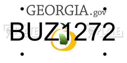 BUZ1272 Georgia License Plate