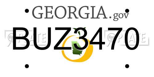 BUZ3470 Georgia License Plate