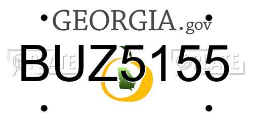 BUZ5155 Georgia License Plate