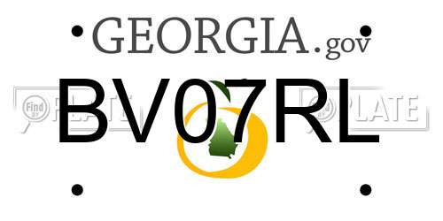BV07RL Georgia License Plate