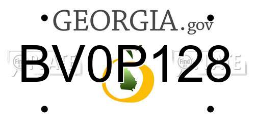 BV0P128 Georgia License Plate