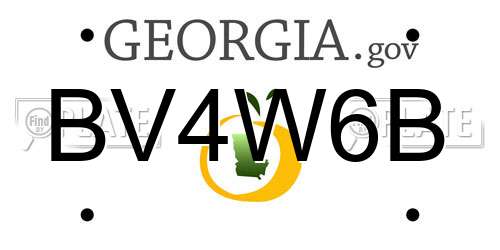 BV4W6B Georgia License Plate