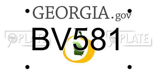 BV581 Georgia License Plate
