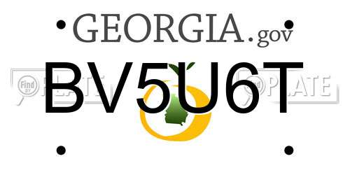 BV5U6T Georgia License Plate