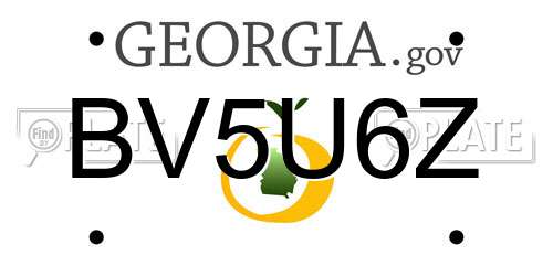 BV5U6Z Georgia License Plate