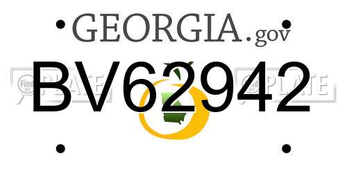 BV62942 Georgia License Plate