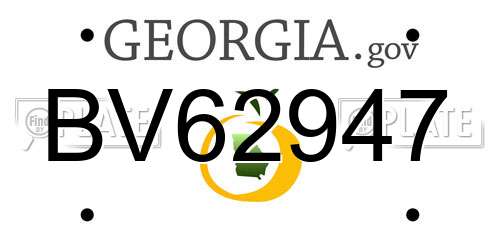 BV62947 Georgia License Plate