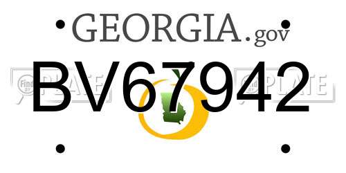 BV67942 Georgia License Plate