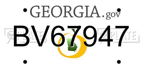 BV67947 Georgia License Plate