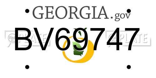 BV69747 Georgia License Plate