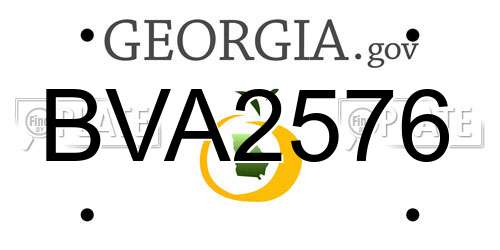 BVA2576 Georgia License Plate