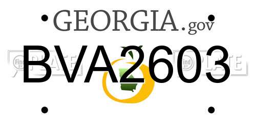 BVA2603 Georgia License Plate