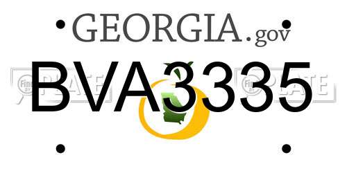 BVA3335 Georgia License Plate