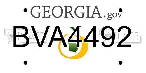 BVA4492 Georgia License Plate