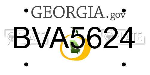 BVA5624 Georgia License Plate
