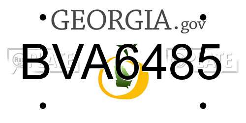 BVA6485 Georgia License Plate