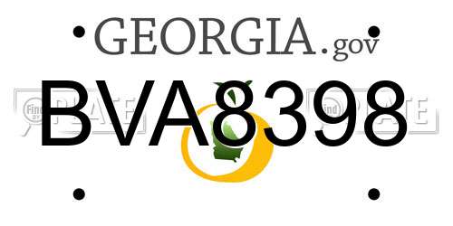 BVA8398 Georgia License Plate