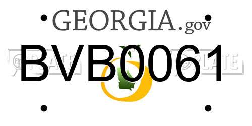 BVB0061 Georgia License Plate
