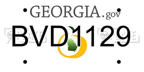BVD1129 Georgia License Plate