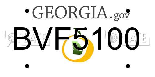 BVF5100 Georgia License Plate