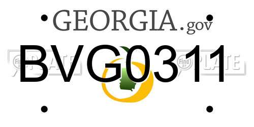BVG0311 Georgia License Plate