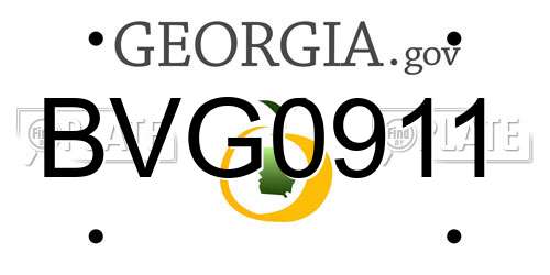 BVG0911 Georgia License Plate