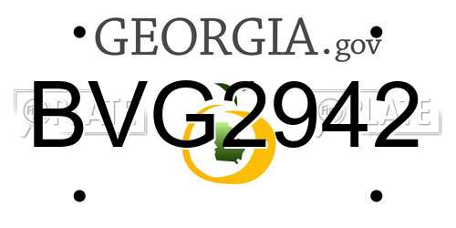 BVG2942 Georgia License Plate