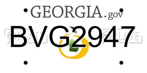 BVG2947 Georgia License Plate
