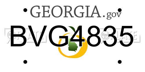 BVG4835 Georgia License Plate