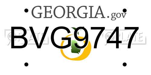 BVG9747 Georgia License Plate