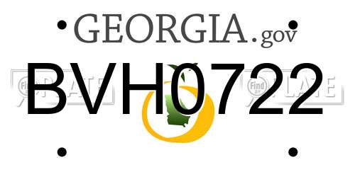 BVH0722 Georgia License Plate