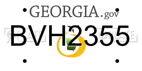 BVH2355 Georgia License Plate