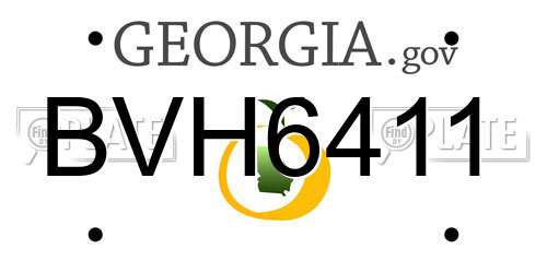 BVH6411 Georgia License Plate