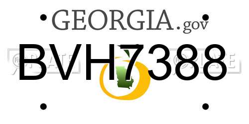 BVH7388 Georgia License Plate