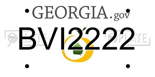 BVI2222 Georgia License Plate