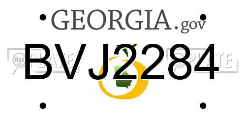 BVJ2284 Georgia License Plate