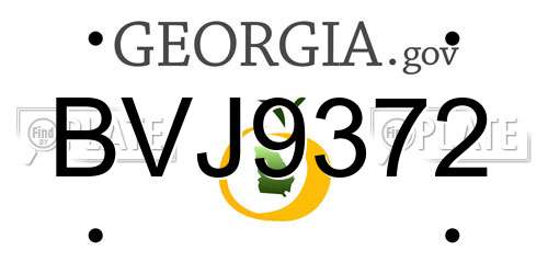 BVJ9372 Georgia License Plate
