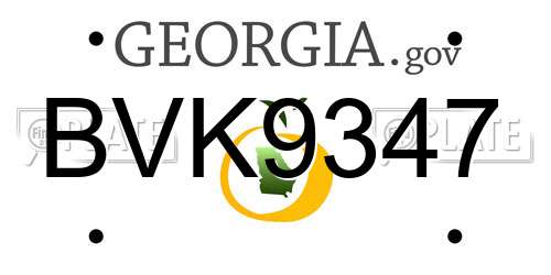 BVK9347 Georgia License Plate