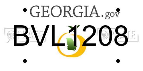 BVL1208 Georgia License Plate