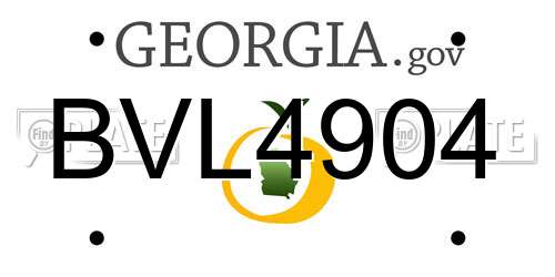BVL4904 Georgia License Plate