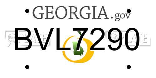 BVL7290 Georgia License Plate