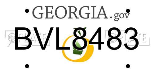 BVL8483 Georgia License Plate