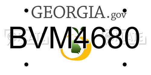 BVM4680 Georgia License Plate